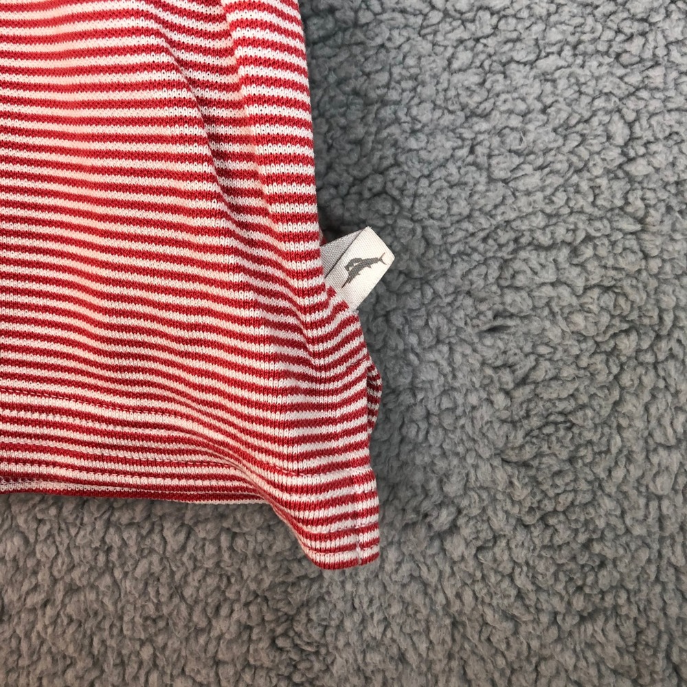 Tommy Bahama Mens Large Red White Striped Short Sleeve Marlin Polo Shirt - Picture 8 of 12